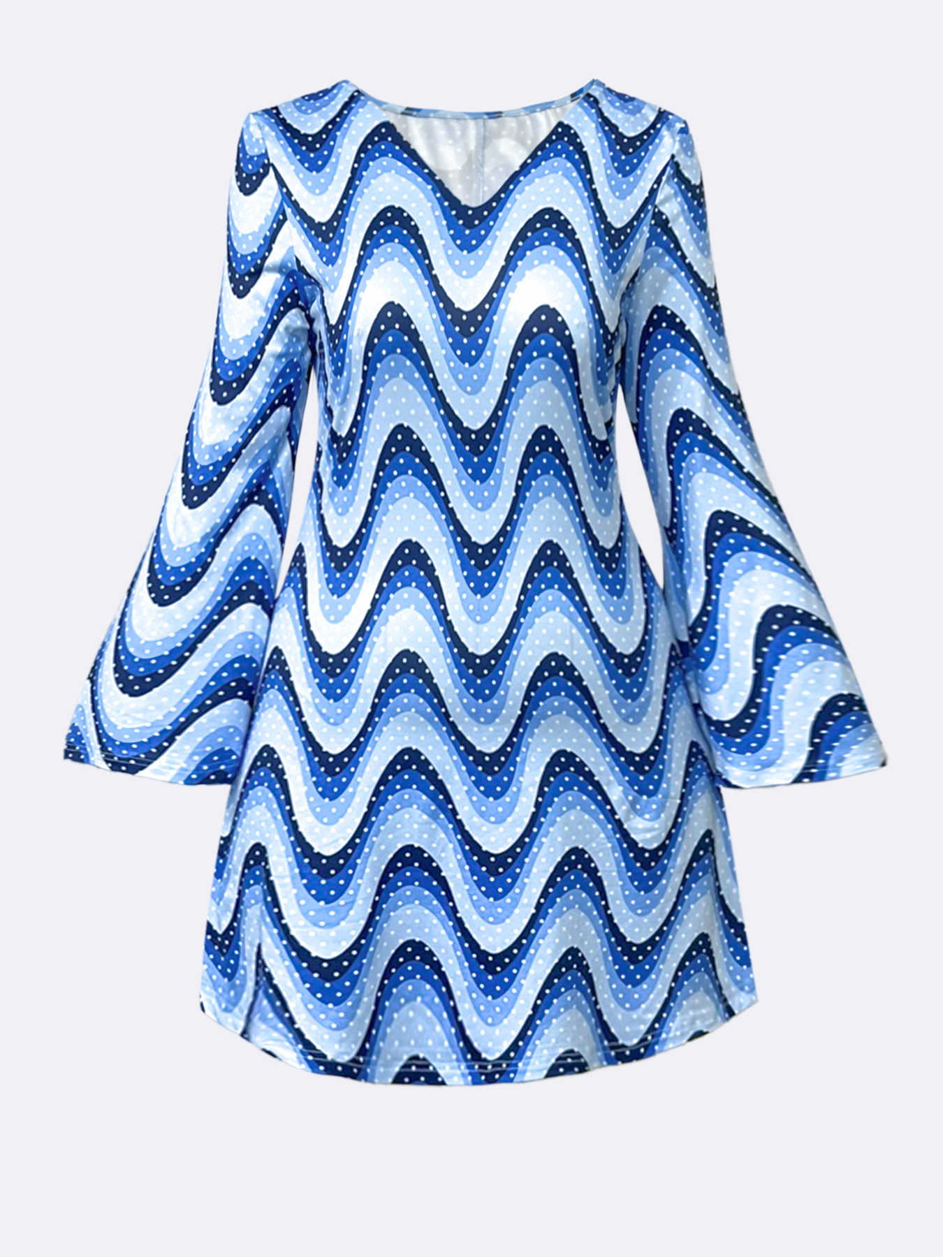 Robe grande taille à imprimé floral des années 70, mini soirée disco avec manches cloche, robe trapèze Jazz Hippie pour femme
