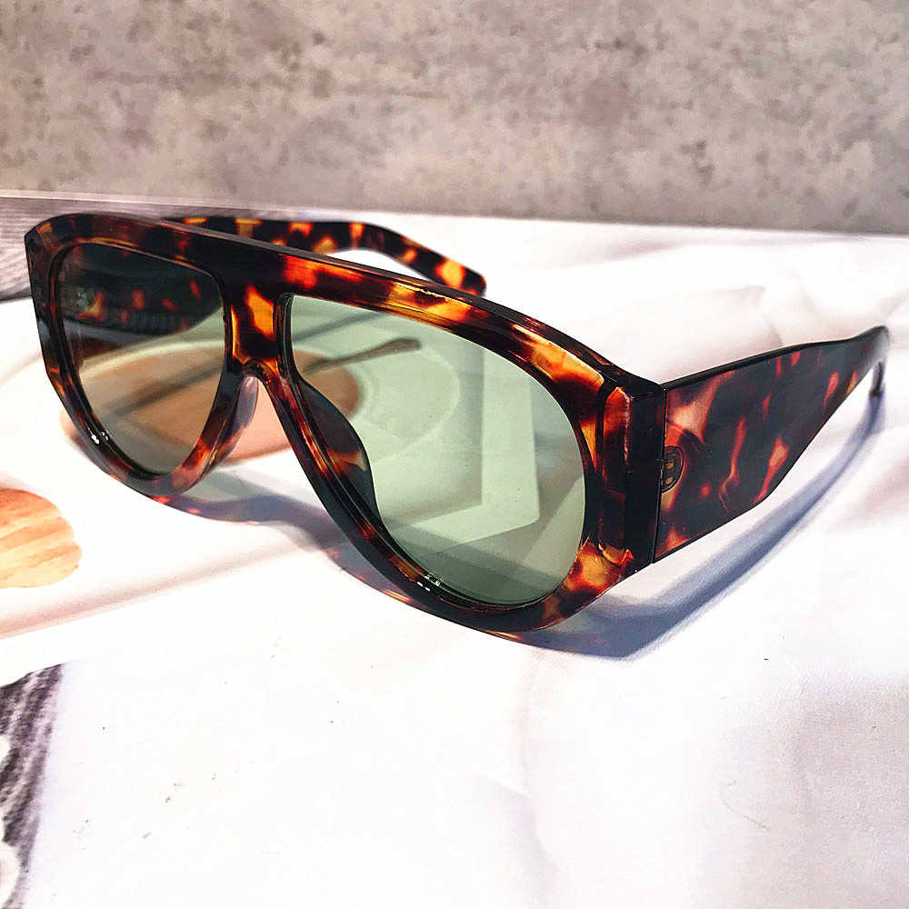 Nouvelles lunettes de soleil tendance pour hommes, style vintage, surdimensionnées, ovales, vertes et marron dégradées, lunettes de soleil élégantes et tendance pour femmes, protection UV400
