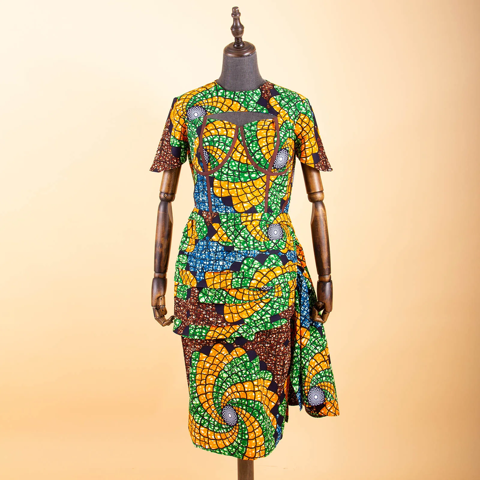 Robes à manches courtes imprimées africaines pour femmes, tenues rondes Dashiki, tenue Ankara, soirée de mariage midi, S2025025