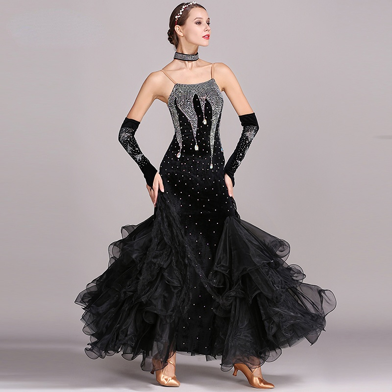 Costume de danse moderne pour femmes et adultes, robe de danse Tango valse, Costume de salle de bal, robe de soirée