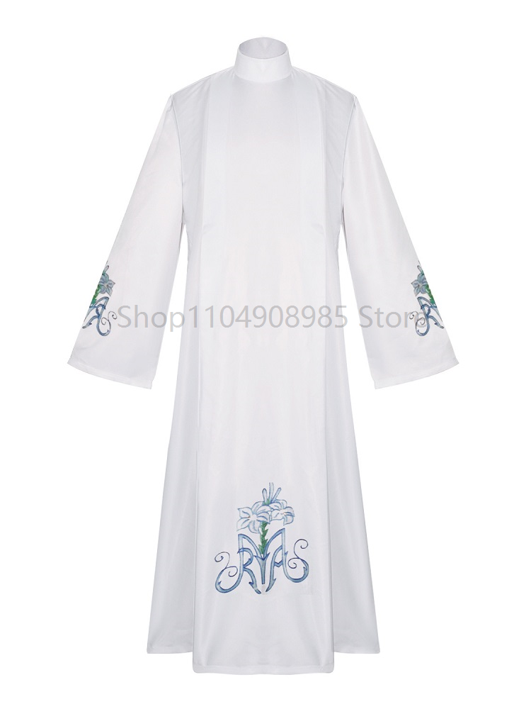 Robes de clergé, ustensiles d'église catholique, Robe de prêtre, Robe d'église blanche, Costume, fournitures d'étiquette religieuse chrétienne