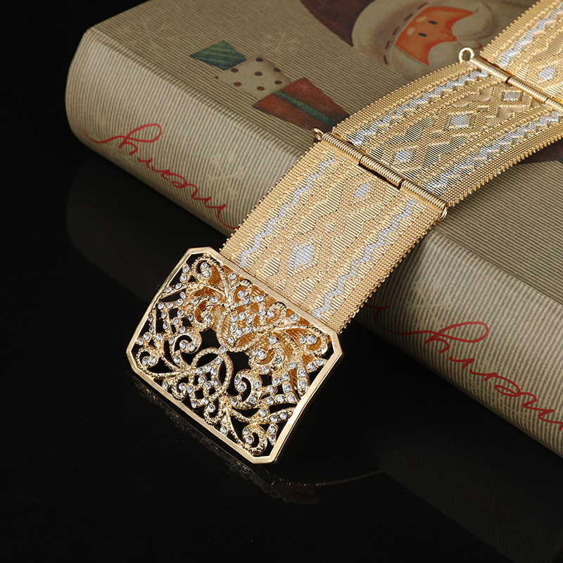Ceinture Caftan Marocaine en Métal Sculpté pour Femme, Bijoux de Taille Exquis pour Robe de Mariée