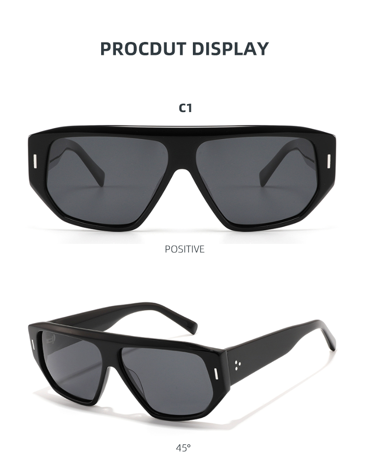 Montures optiques en acétate au design cool pour hommes, lunettes de soleil polarisées de luxe surdimensionnées, lunettes de haute qualité