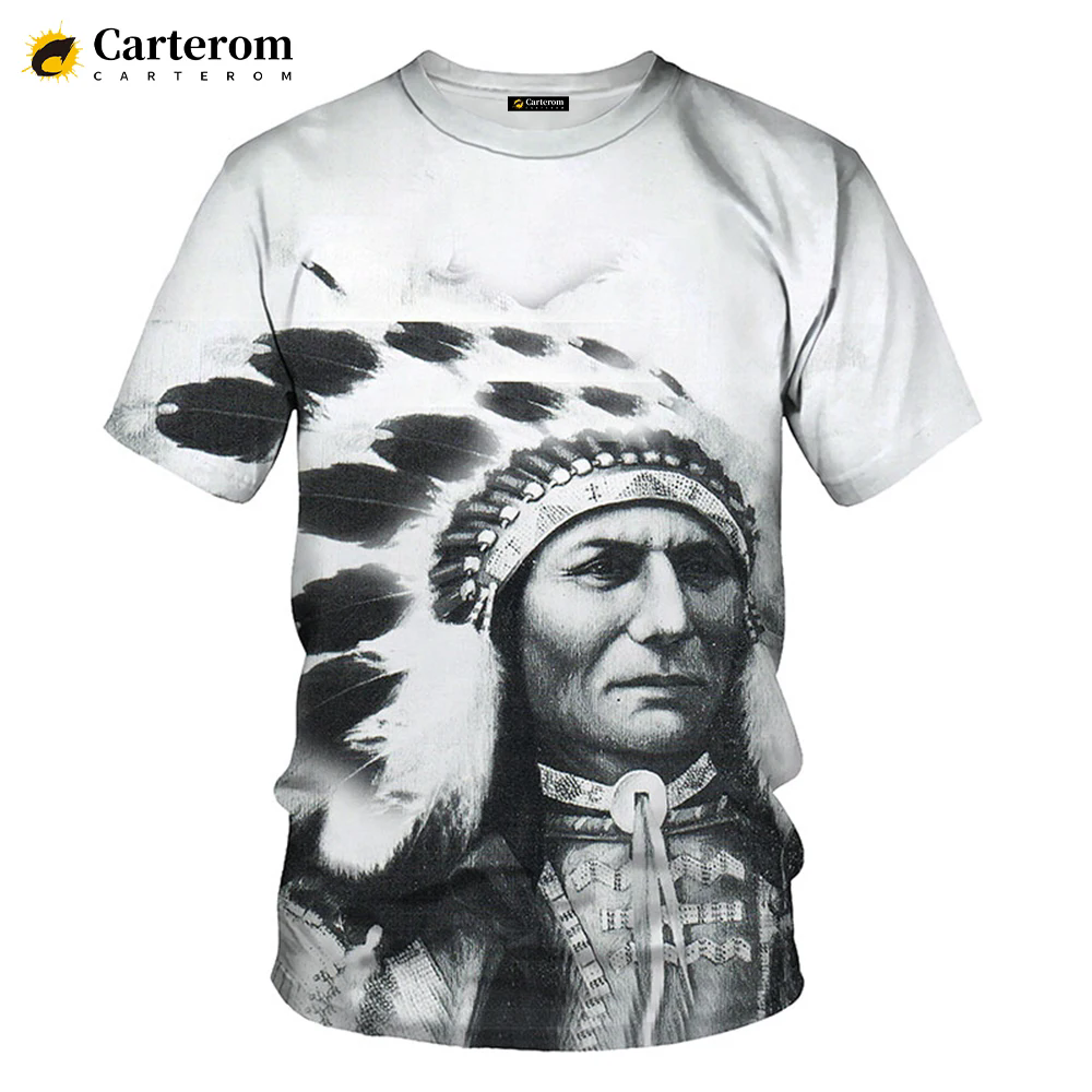 Nouveaux Indiens 3D T-shirt D'été En Plein Air Mode Décontracté O-cou Manches Courtes Culture Indienne Imprimé Hommes T-shirt Décontracté Couples Hauts