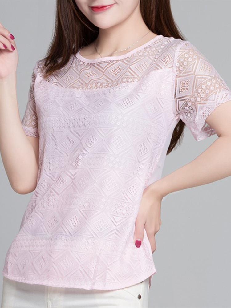 Chemisier en mousseline de soie pour femmes, vêtements pour femmes, dentelle au crochet, chemises coréennes, chemisiers blancs pour dames, coupe couvertes, nouveau