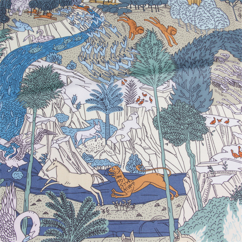 Injplanchers f-Foulards carrés pour femmes, 90cm, motif animaux de la forêt tropicale, enveloppes de plage, châles bandana, hijabs