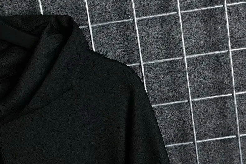 Sweat-shirt à capuche décontracté pour homme, style Techwear Hip Hop Harajuku avec patchwork de rubans, streetwear japonais, Darkwear