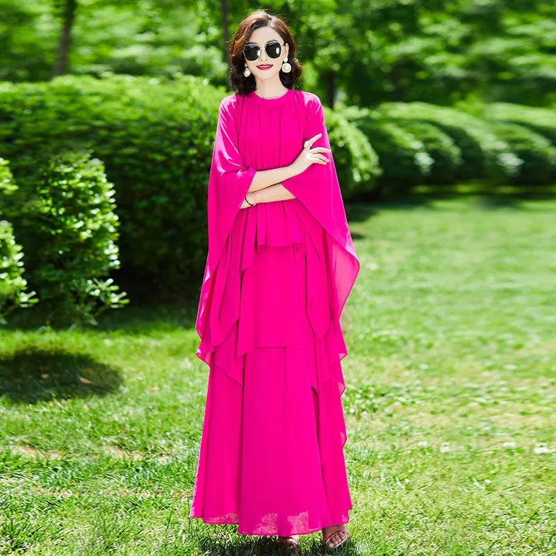 Robe Éducative en Mousseline de Soie pour Femme, Tenue Étrangère, Fine, à la Mode, Élégante, 2024