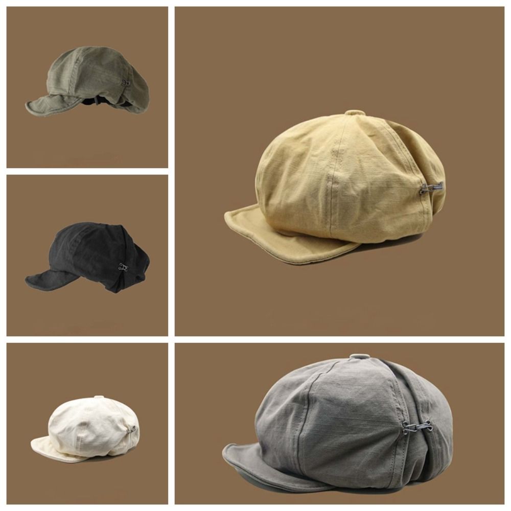 Béret nuage asymétrique, grande circonférence de la tête, Style de rue, chapeau octogonal rétro, couleur unie, Style japonais, chapeau d'artiste pour femmes
