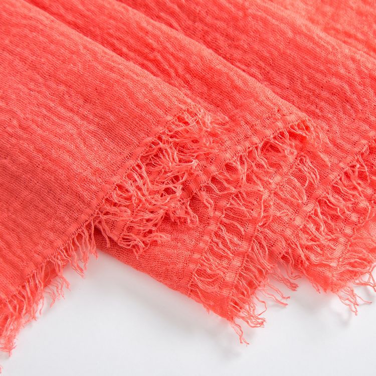 Foulards en coton et lin, nouvelle mode, couleur unie, froissé, cheveux courts, foulards musulmans, fabricants de châle, vente en gros personnalisée