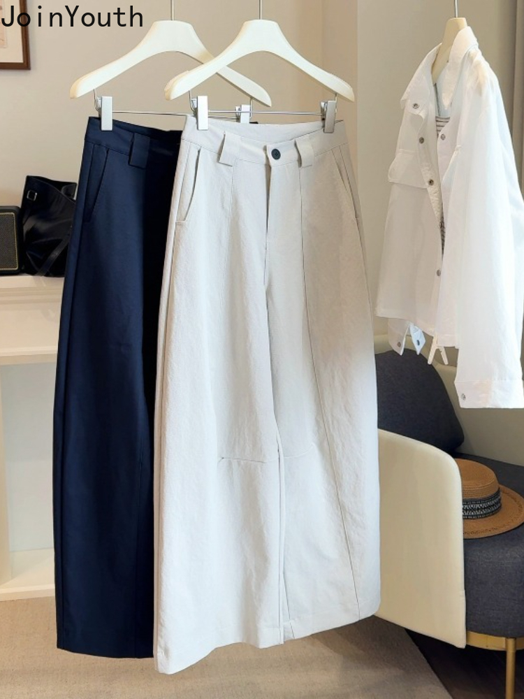 2025 nouveaux bas Pantalon à jambes larges pour femmes Pantalon Femme haute Wiast Pantalon décontracté ample Vintage coréen pantalons De Mujer