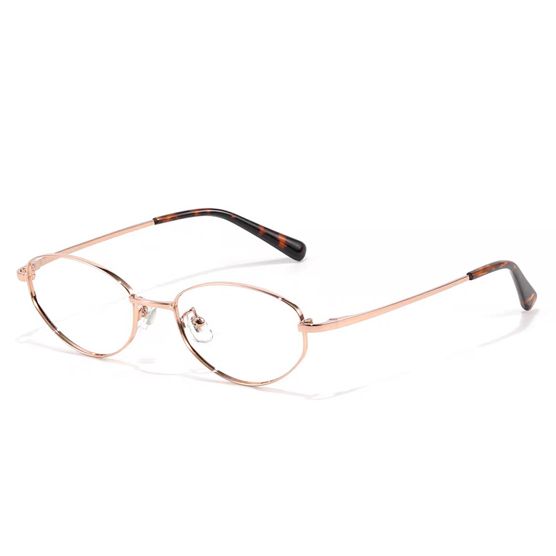 Lunettes ovales à bords dorés en métal, pour personnes âgées et d'âge moyen, Anti-lumière bleue, à la mode, 9218