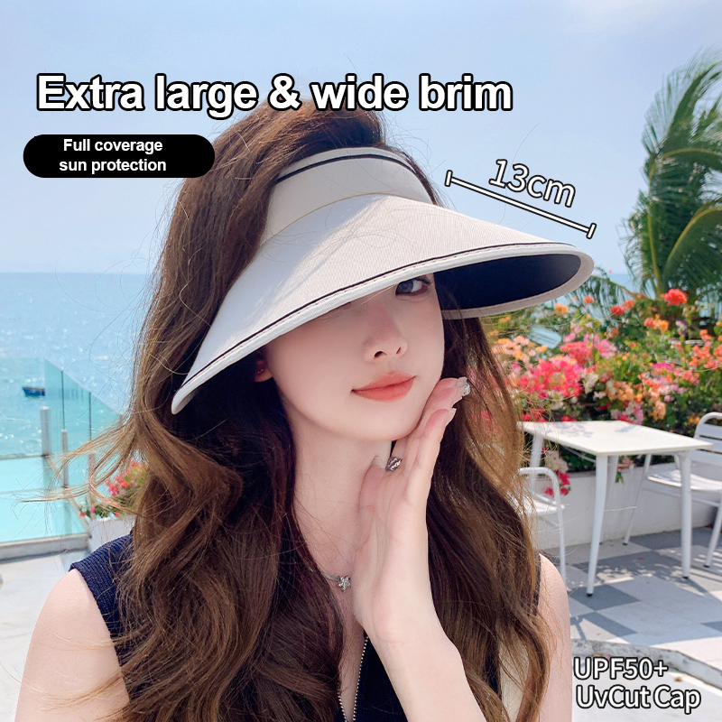Casquette Pare-Soleil Femme Anti-UV pour le Shopping, le Cyclisme, la Plage, la Randonnée, le Parc – Large Bord Pliable, Effet Amincissant, Visière Ouverte