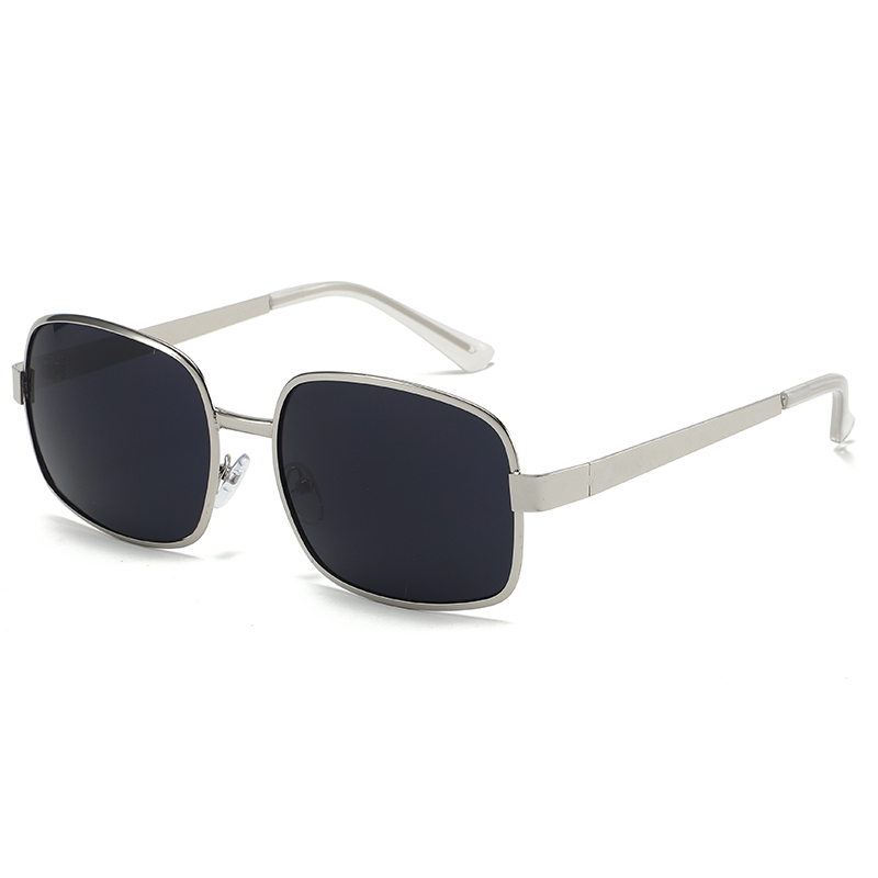 Lunettes de soleil européennes et américaines à grande monture en métal pour hommes et femmes avec protection solaire et montures carrées et rondes rétro 134