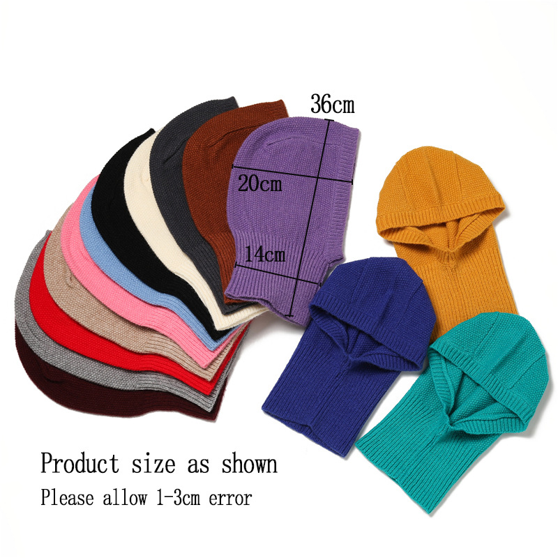 Chapeau de cagoule pour femme, bonnet Skullies pour femme, écharpe chaude, pull extérieur, bonnet Snood, masque à col, hiver