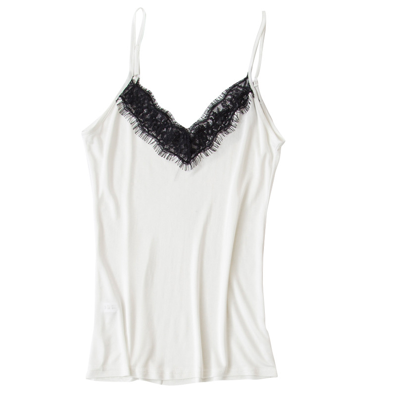 SuyaDream – Camisoles en soie pour femmes, 30% soie naturelle et dentelle, col en V, chemise de base, noir, violet, blanc, nouvelle collection été 2026