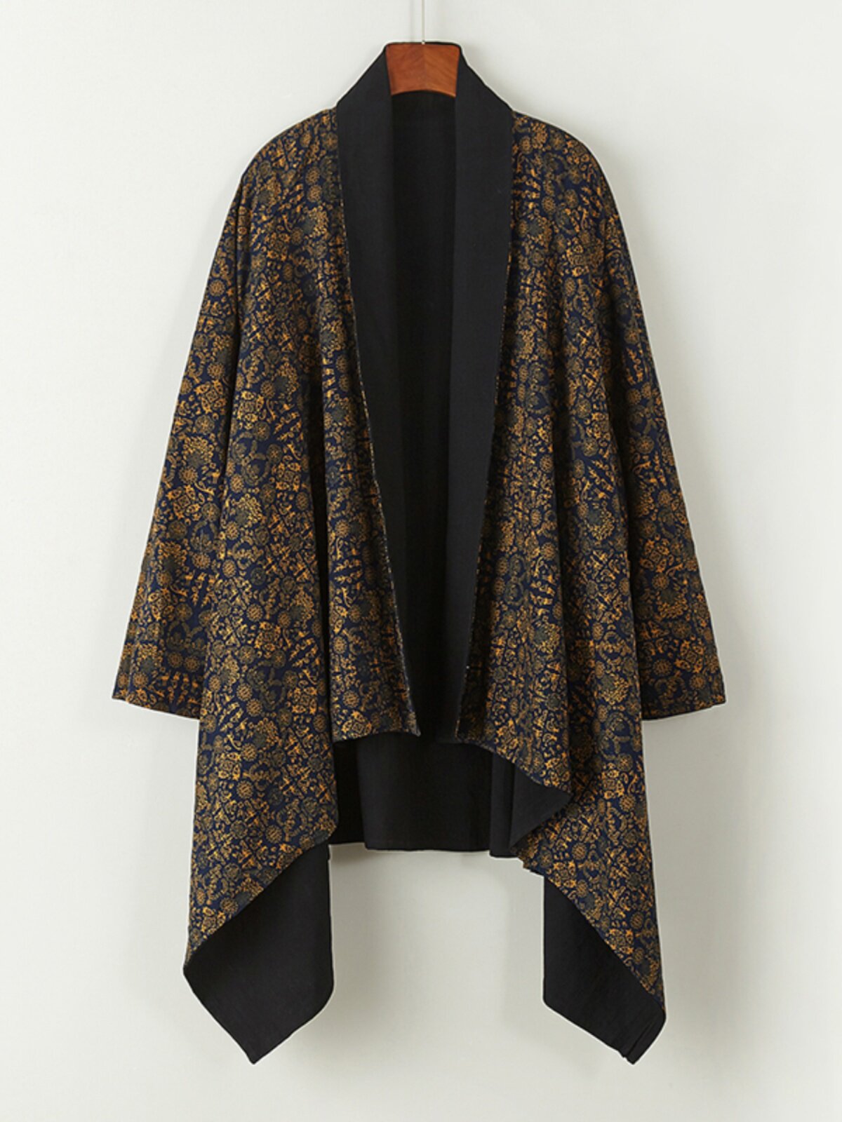 Kimono Cardigan pour Homme, Costume de Samouraï Japonais, Haori Yukata en Coton et Lin, Streetwear, Robe Ethnique Rétro, Veste Cape Double Face