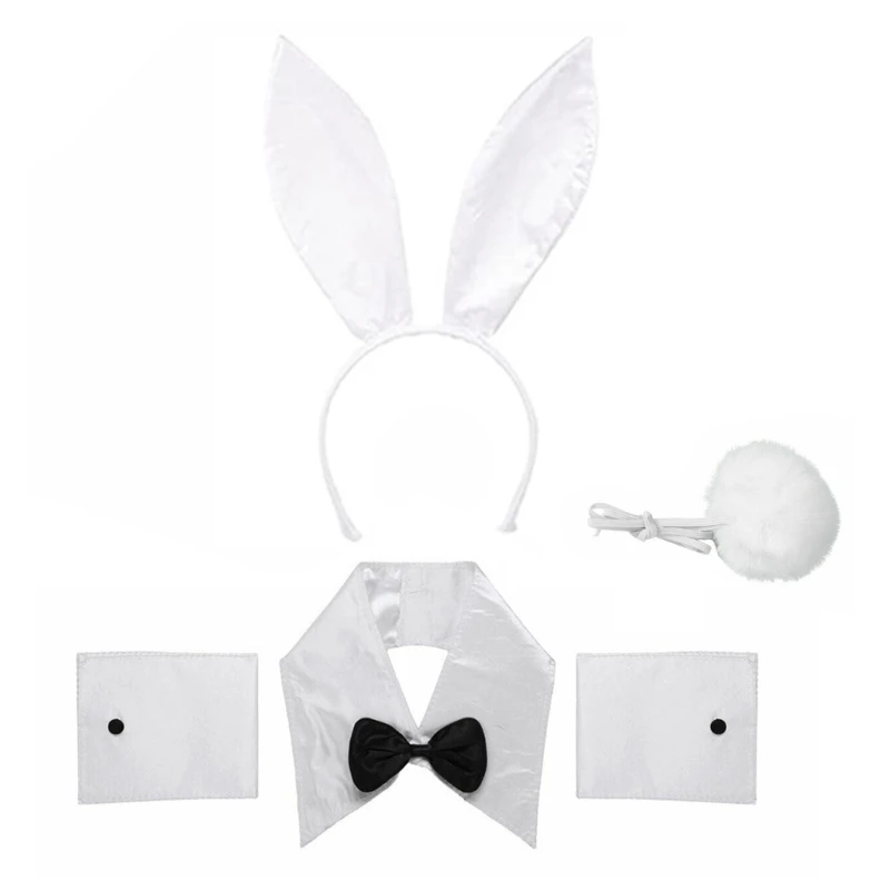 Costume lapin pour femmes, bandeau lapin mignon, queue, nœud manchettes, jupe, accessoires photographie Sexy,