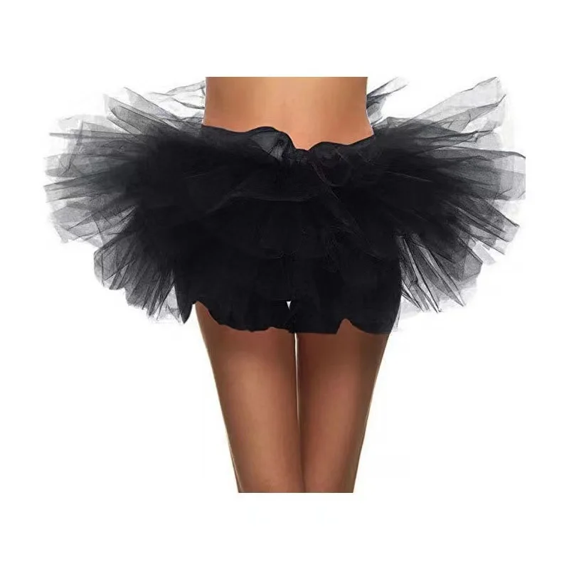 Demi-jupe Sexy pour femmes adultes, 5 couches, jupe bouffante en Tulle, courte, fête, boîte de nuit, Mini jupe, Costume d'événement de Performance