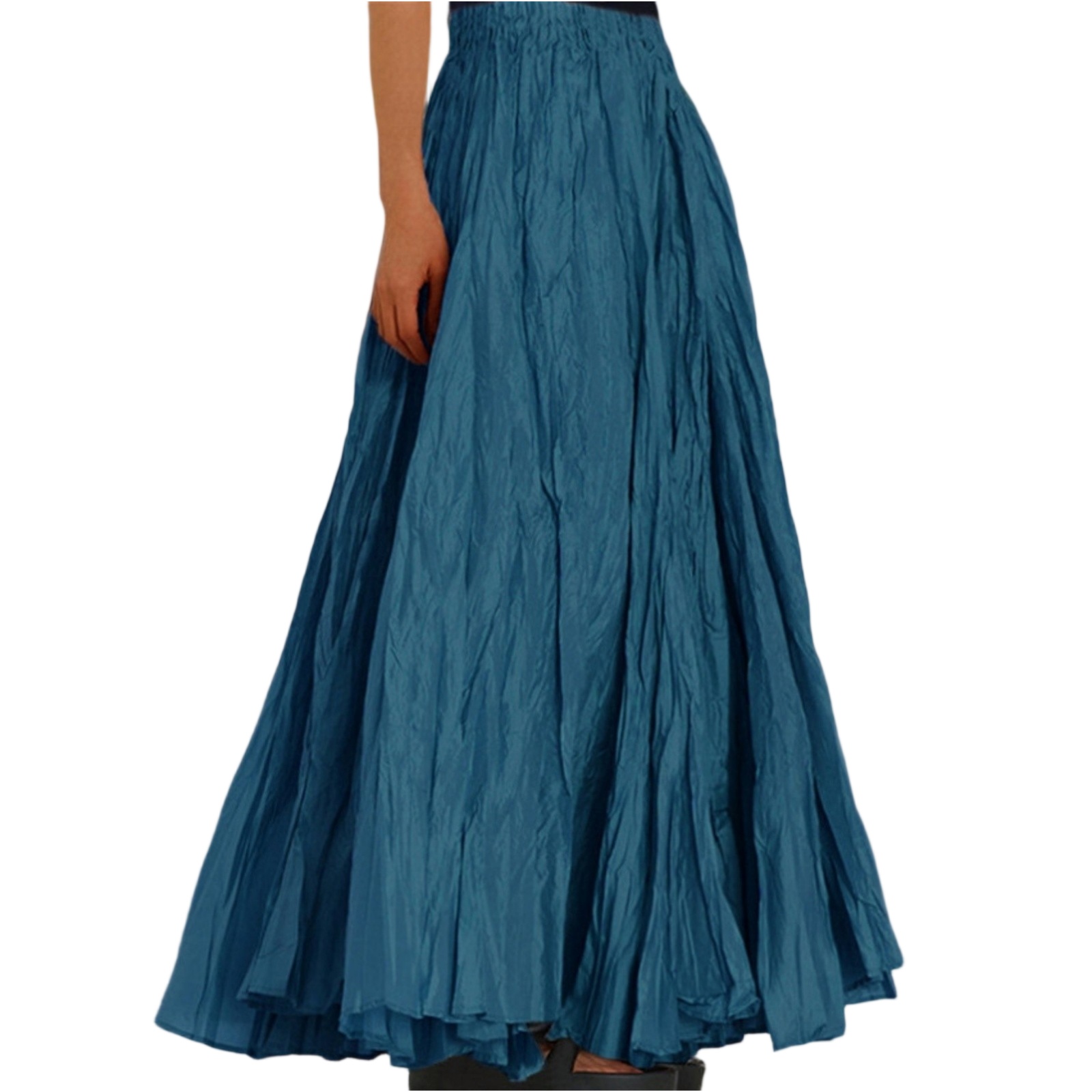 Nouveau printemps été jupes en mousseline de soie pour les femmes élégant Patchwork a-ligne jupe longue femme coréenne Chic taille haute gâteau jupe Midi