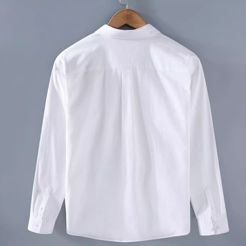 Chemise boutonnée monochrome à manches longues pour hommes, poche décontractée simple, tout match, tendance des vêtements, printemps, automne