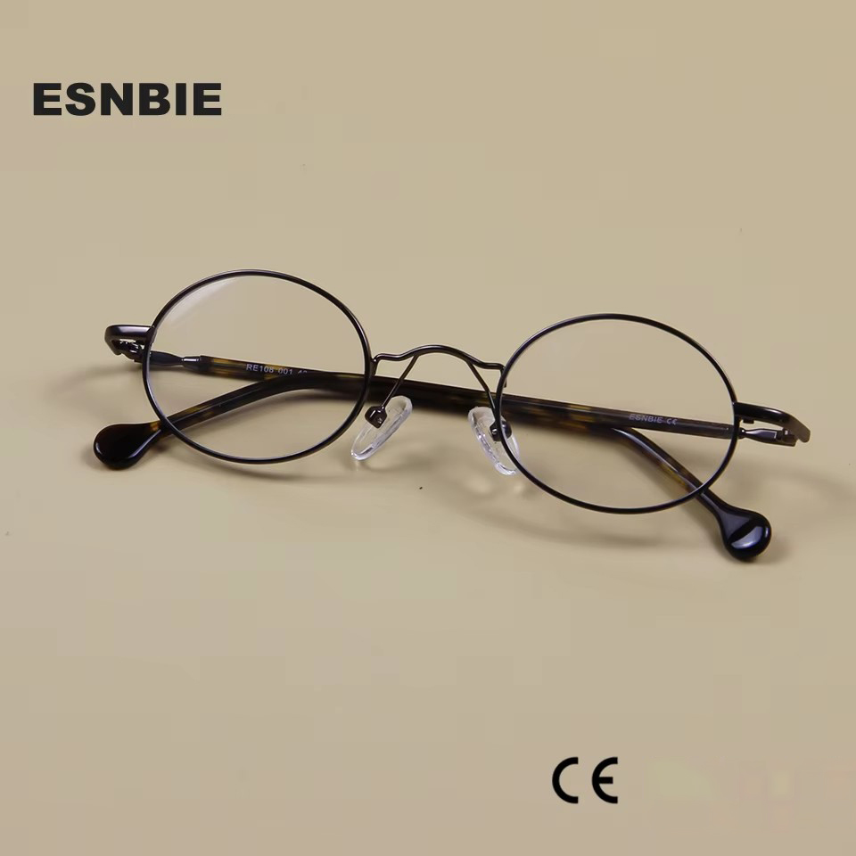 Petites lunettes rondes Vintage en métal ovale or noir lunettes cadre femmes hommes lunettes à jante complète pour lunettes de Prescription