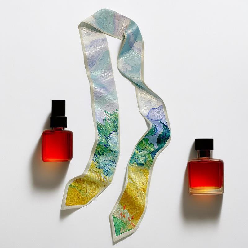 Foulard long imprimé pour femme, bandeau fin, écharpe de cou, bandeau tendance, foulard mignon à nouer, foulard de sac de luxe effet soie pour femme