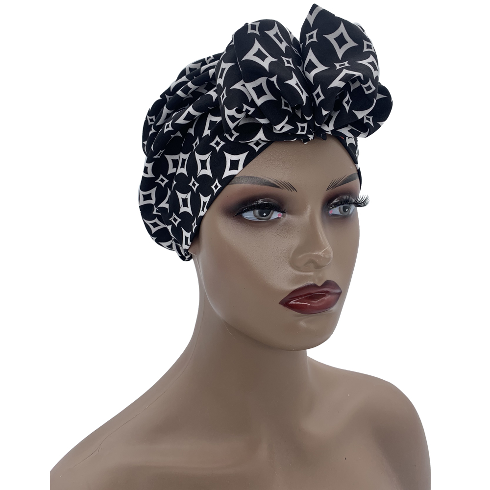 Bandeaux africains élégant rétro Turban pour femmes musulman foulard casquette couleur unie dames bonnets casquettes casque musulman