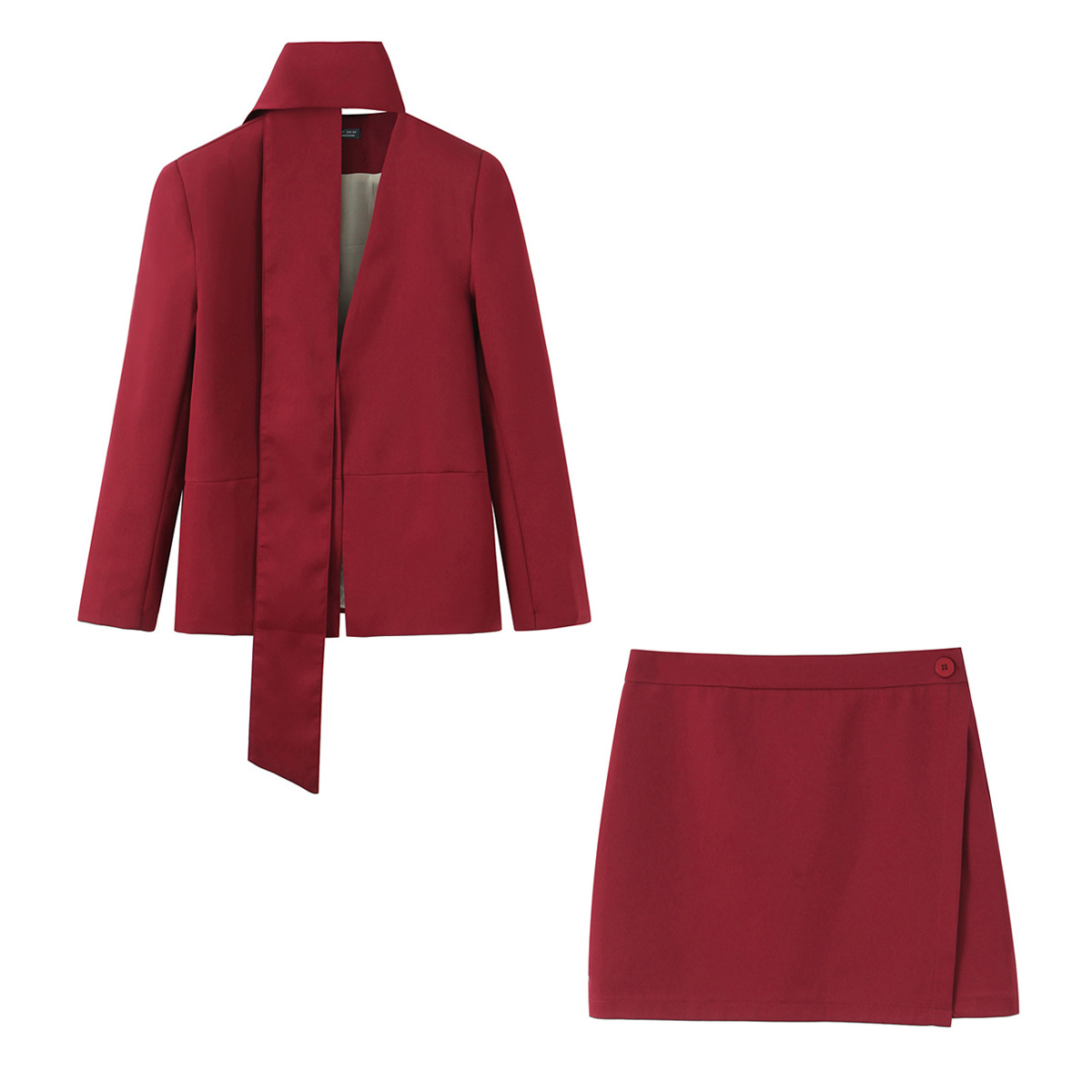 Nouvelle tenue pour femmes, style européen et américain, robe simple et élégante, veste de costume à col, ensemble jupe mi-longue
