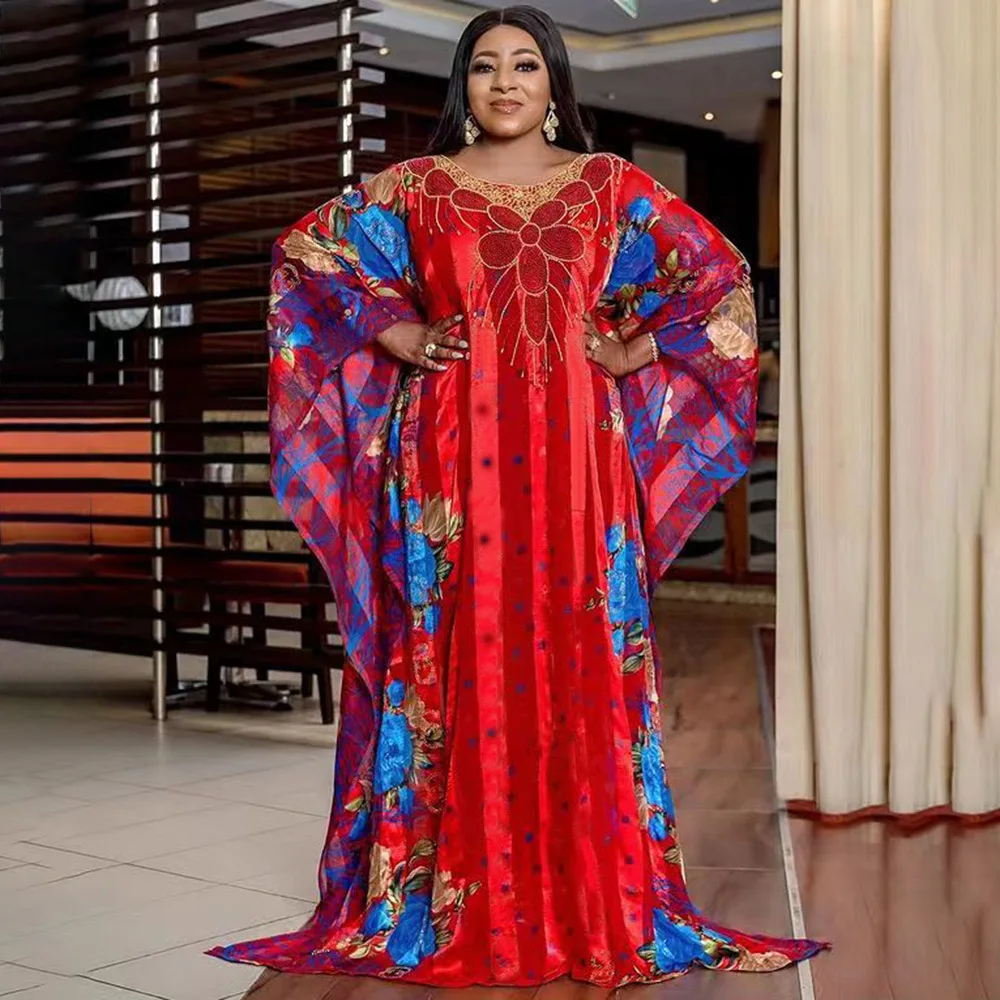 Robes imprimées africaines pour femmes Robe Maxi musulmane traditionnelle Dashiki diamant Abaya dubaï Boubou Robe afrique Maroc Robe Robes