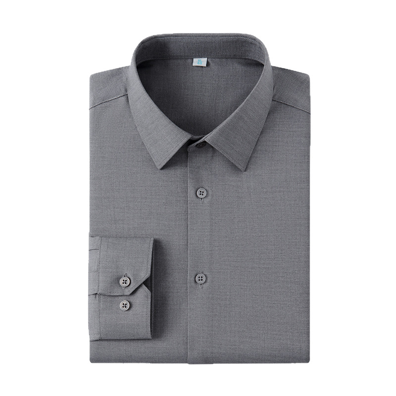 Chemise homme à manches longues en laine et modal, style décontracté et professionnel, respirante, haute résistance des couleurs, 50 fils, coupe ajustée, col carré