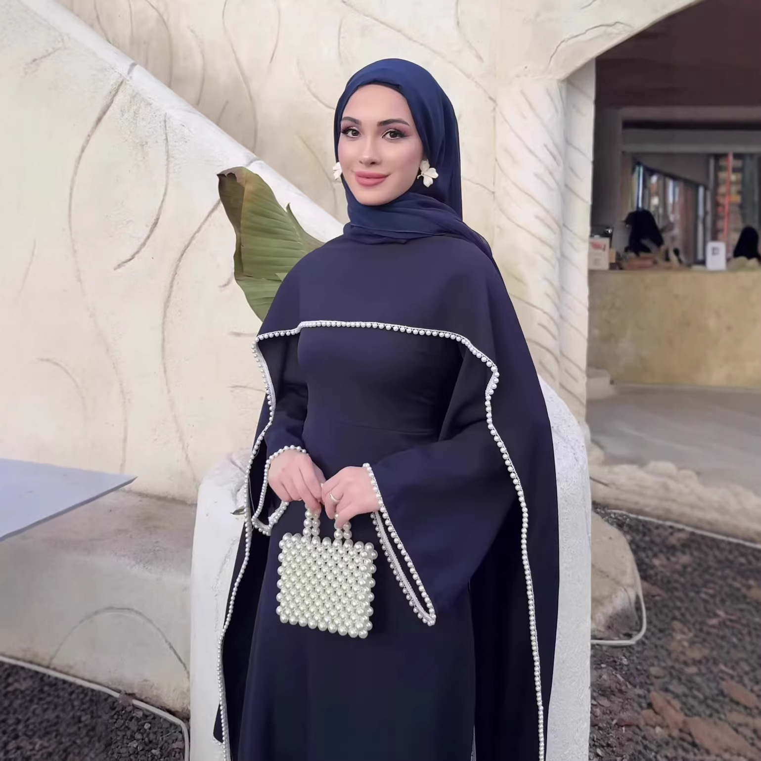 Robe pour femmes, Abaya pour l'Aïd, robes de soirée, kaftan à perles, jalabiya musulmane, abayas, Ramadan, robe longue arabe, Islam, Maroc, Dubaï, Vestidos