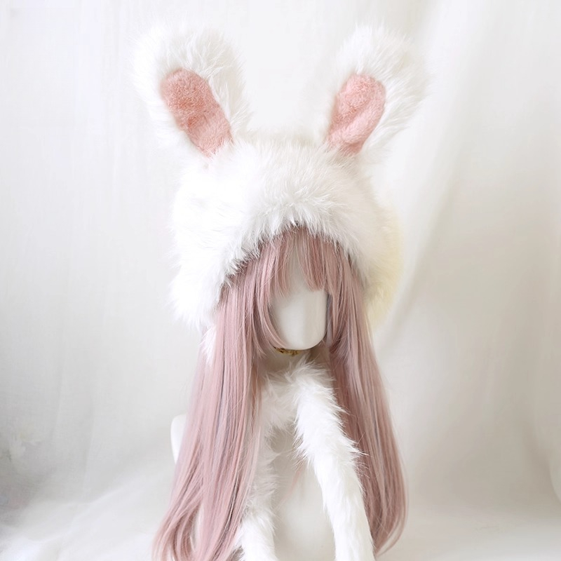 Baotou Original en forme d'oreille douce, chapeau japonais mignon Lei Feng, sous-culture oreilles de lapin, chapeau chaud en peluche