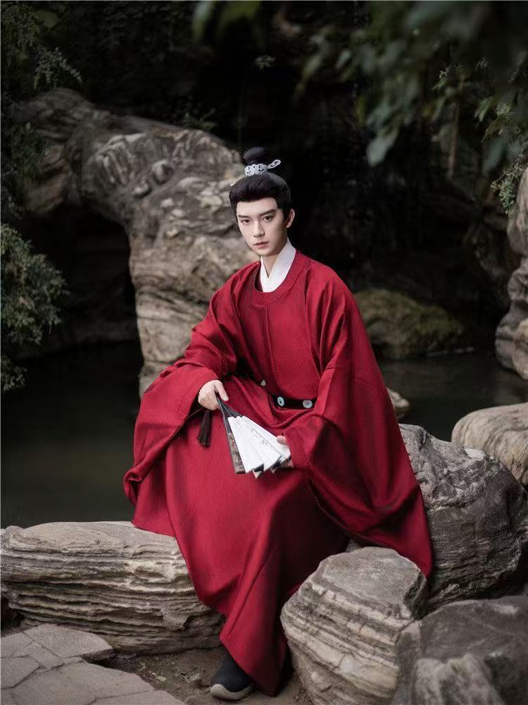 Hanfu – Robe Hanfu originale pour hommes et femmes, col rond de la dynastie Ming, motif ancien foncé, Costume Royal, Costume de scène Cosplay pour événement d'halloween