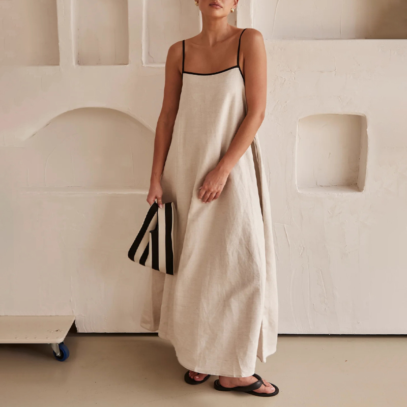 Robe caraco en coton pour femmes, robe de loisirs de vacances, simple, ventilé, ourlet large, été, printemps, documents d'abonnés à la mode