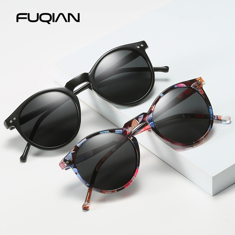 Lunettes de soleil polarisées rondes de luxe pour femmes et hommes, rétro classiques noires, à la mode, pour la conduite, UV400