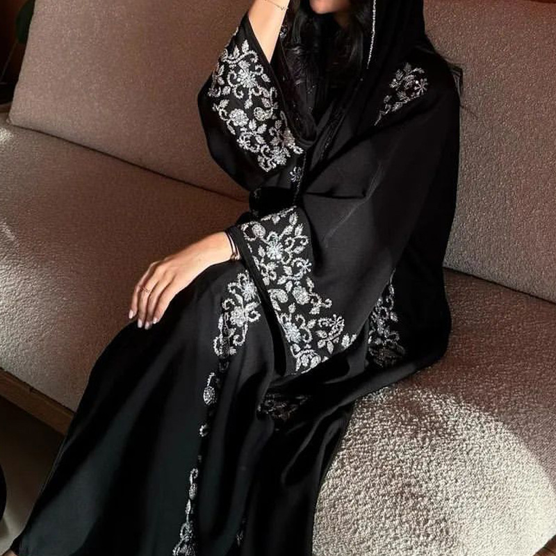 Femmes musulmanes robes 3 pièces ensembles écharpe Abaya diamants Ramadan marocain dubaï caftan fête robes arabe longue Robe Abayas costumes
