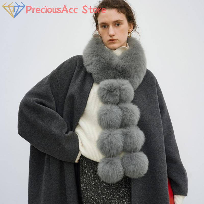 1PC longue fausse fourrure de renard foulards femmes hiver chaud doux flou écharpe décontracté dame en plein air cou plus chaud col