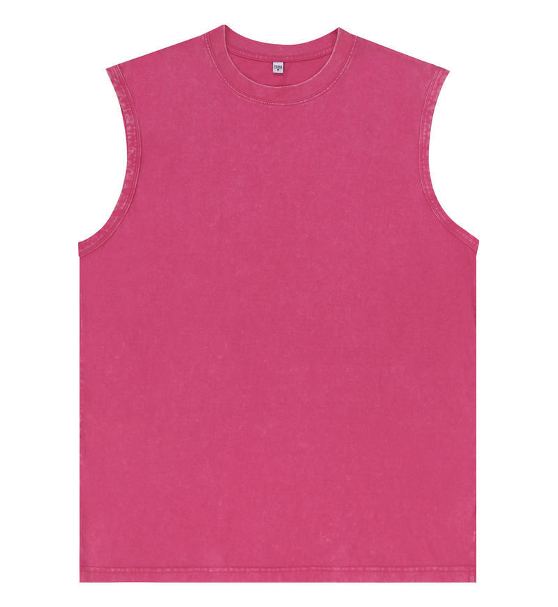 Débardeur en coton délavé pour hommes, t-shirt d'entraînement sans manches, pour course à pied, plage, ample, nouvelle collection été 2025