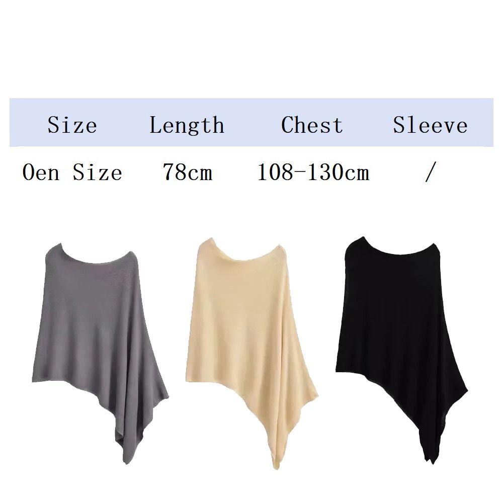 Châle cape ample irrégulier pour femme, en soie glacée tricotée, fin, léger, protection solaire, style pull, idéal comme cadeau