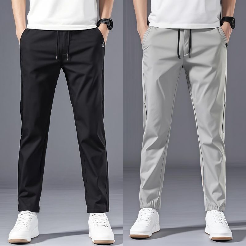 Pantalons décontractés pour hommes, Version coréenne, pantalons de sport d'été fins pour hommes, amples et polyvalents, tendance, légers, droits de luxe