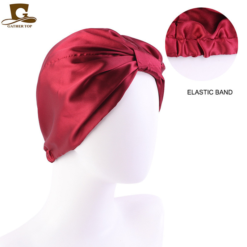 Bonnet de couchage en Satin pour femmes, couvre-chef, bandeau noué à Double couche, chimio, Cancer, soins infirmiers, nouvelle collection