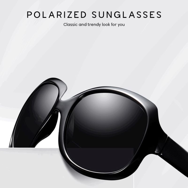 Lunettes de soleil polarisées pour femmes, surdimensionnées, tendance, protection UV400, style sportif et simple
