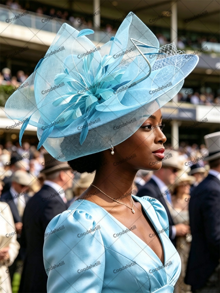 Grand fascinateur vert en maille pour femmes, chapeau de mariage, chapeau de cérémonie, chapeau Royal Ascot, coiffe de mariée Kentucky
