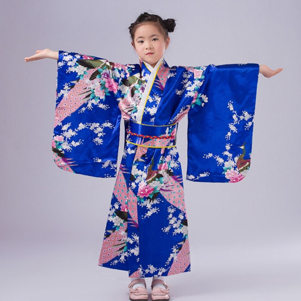 Kimono traditionnel japonais imprimé floral pour enfants, élégance de style japonais, robe kimono Sakura pour fille, nouvelle collection asiatique