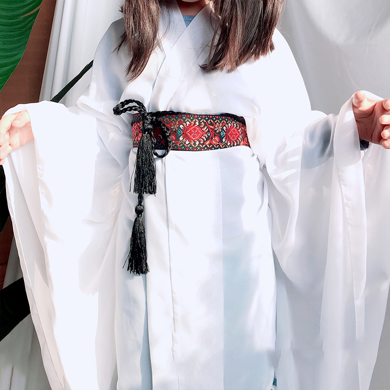 Ceinture Obi traditionnelle Kimono japonaise, large ceinture brodée, littéraire rétro Mori, Style ethnique Hanfu, décor de robe, ceinture de taille à pompon