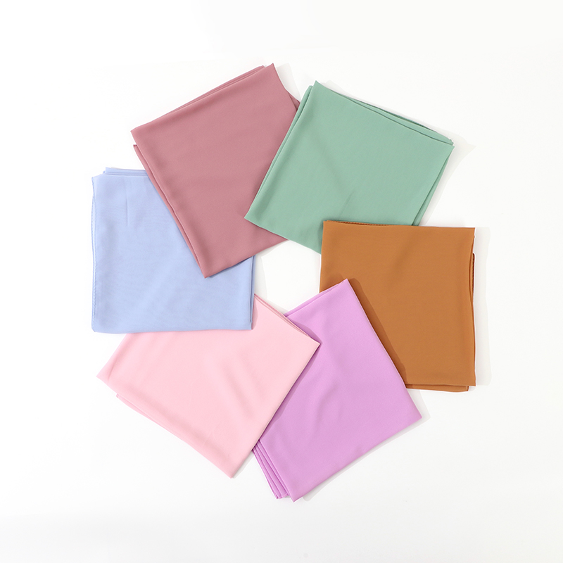 110X110CM bandeau lourd en mousseline de soie carré écharpe musulmane Hijabs femmes sous-écharpe mode Look décontracté couleur unie Tudung Bawl