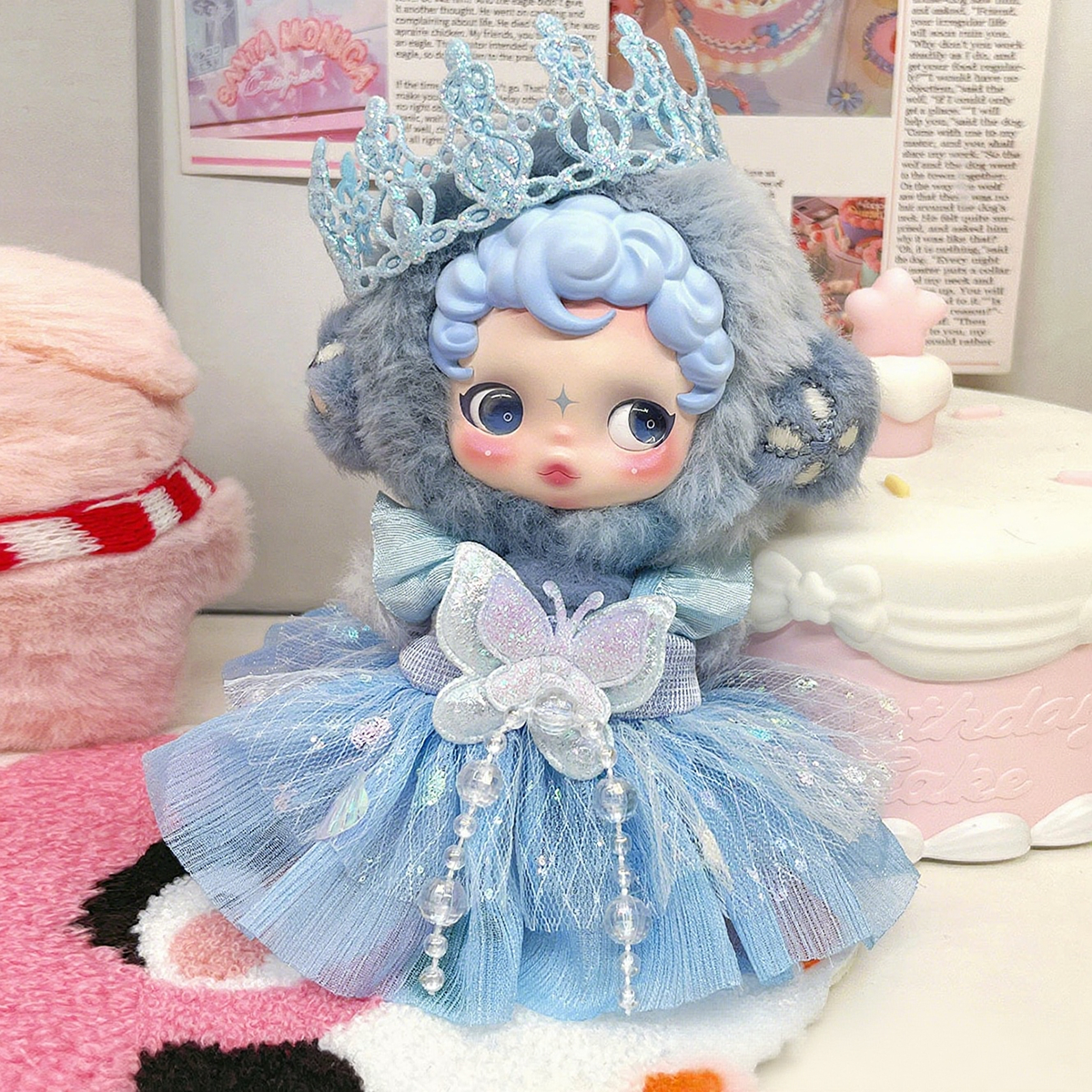 Vêtements de poupée en peluche mignons pour Labubu, ensembles de robes de sirène, jupe en perles, couronne de fleurs, couvre-chef, vêtements, accessoires cadeaux