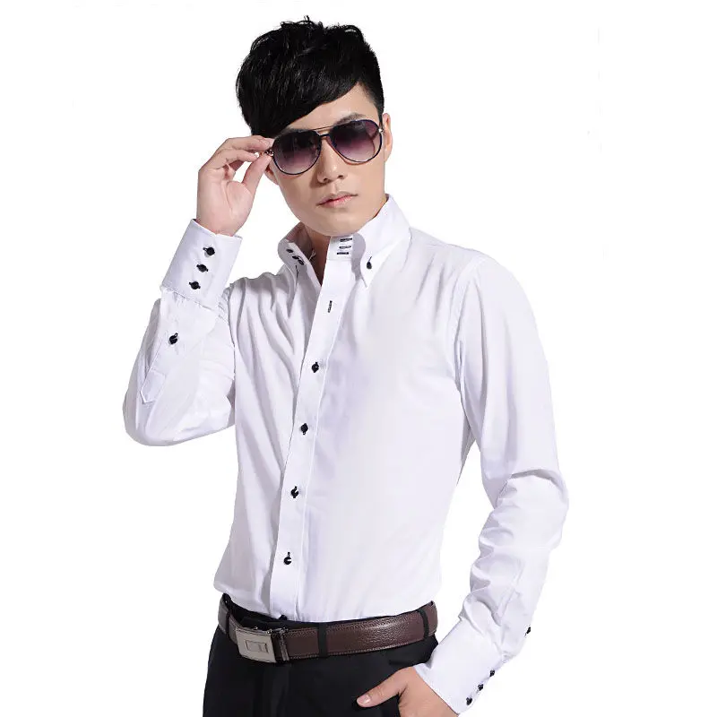 Chemise blanche à manches longues pour hommes, chemise décontractée, coupe couvertes, vêtements d'affaires formels, coréen, non repassage, printemps, automne, nouveau