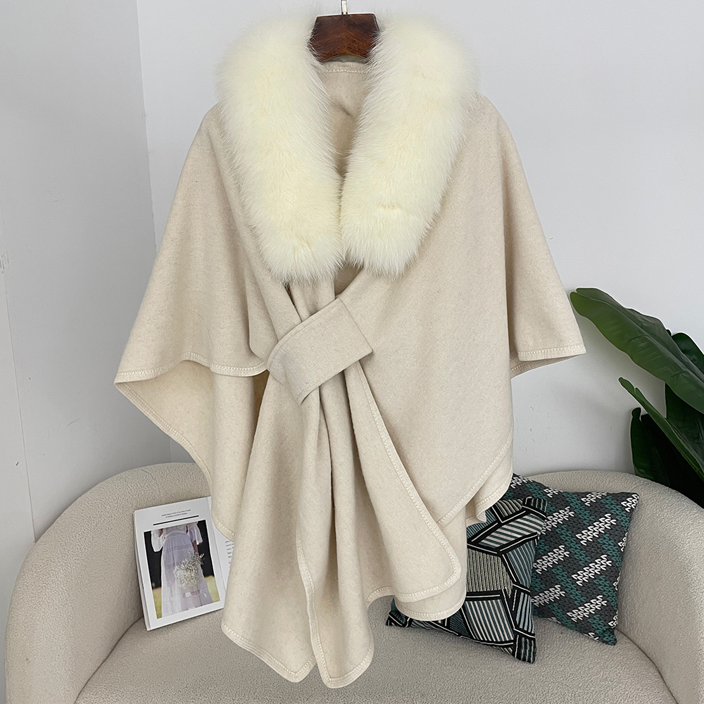 Printemps lanterne écharpe femme réel manteau de fourrure femmes Cape Poncho hiver chaud châle concepteur épaississement BPashmina Cape étole manteaux de fourrure